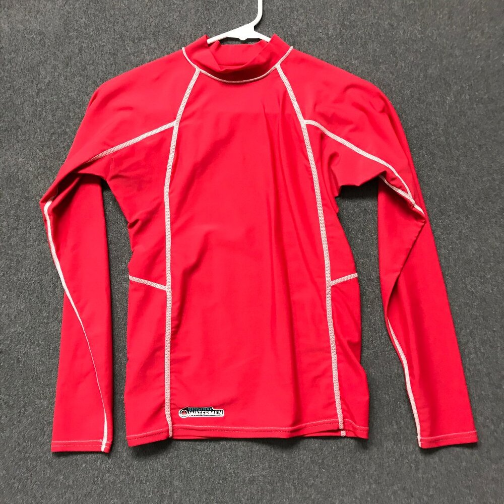 NWOT Original Watermen Elite Rash Guard Red Long Sleeve Water Swim Shirt Youth